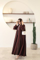 Brown abaya with pleated sides