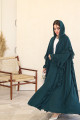 Turquoise pleated abaya