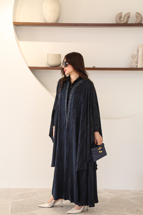 Luxurious abaya, sapphire blue colour