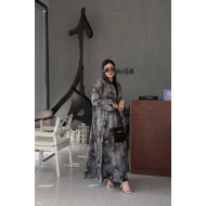 Gray viscose abaya