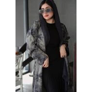 Gray viscose abaya