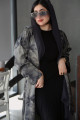 Gray viscose abaya