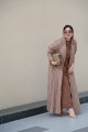 Flesh-colored lace abaya