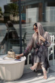 Wavy viscose abaya