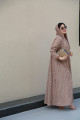 Flesh-colored lace abaya
