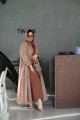 Flesh-colored lace abaya