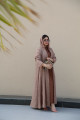 Flesh-colored lace abaya