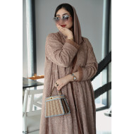 Flesh-colored lace abaya