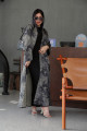 Gray viscose abaya