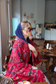 عباية الزهور - Fuchsia