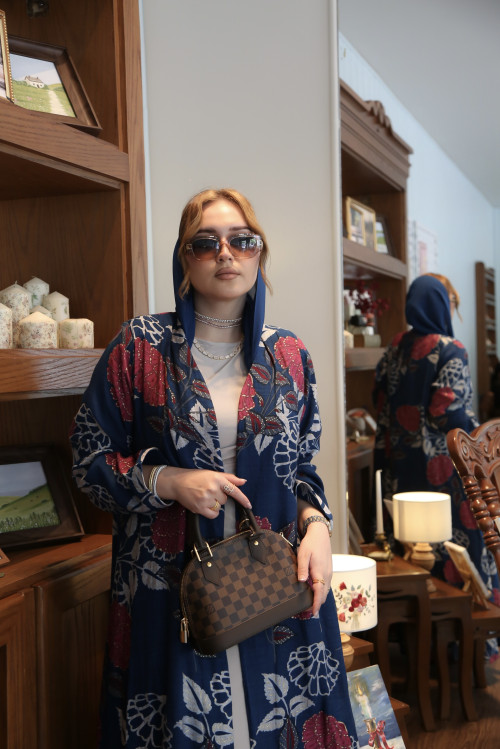 عباية القطن - Fuchsia Blue