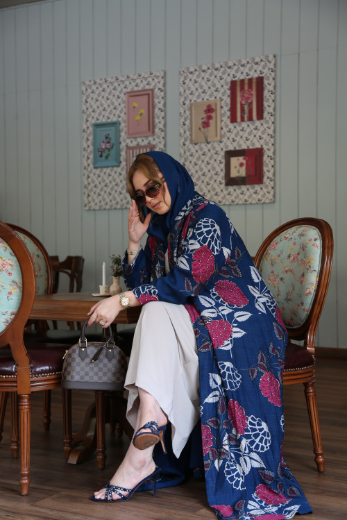 عباية القطن - Fuchsia Blue