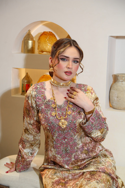 مخور  جاكارد طبيعي فاخر- Lulu Pink