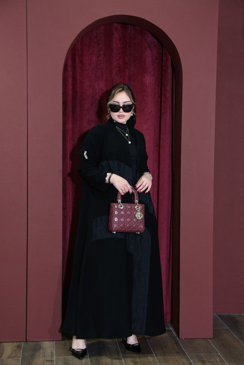 عباية بدمج جاكارد رخامي