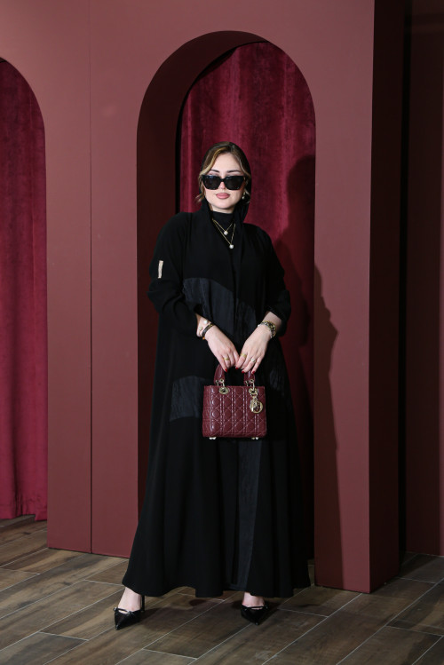 عباية بدمج جاكارد رخامي