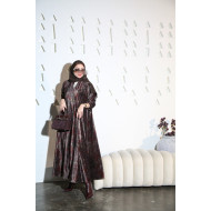 عباية مخمل بني محمر - Leopard Marble