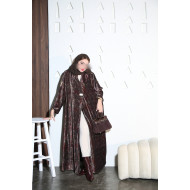 عباية مخمل بني محمر - Leopard Marble