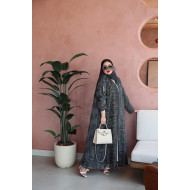 عباية فاخرة بلون رمادي