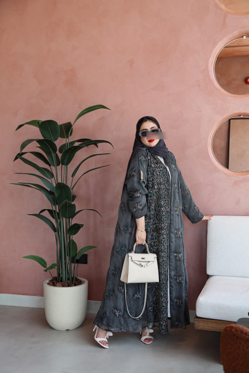 Luxurious gray abaya