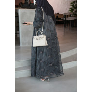 عباية فاخرة بلون رمادي