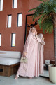 Luxurious French lace abaya in cashmere colour