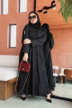 Luxurious black French lace abaya
