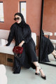 Luxurious black French lace abaya