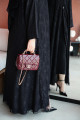 Luxurious black French lace abaya