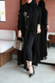 Silver Crystal Rose Abaya