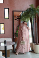 Luxurious French lace abaya in cashmere colour