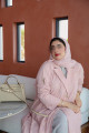 Luxurious French lace abaya in cashmere colour