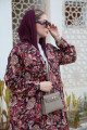 Roses Abaya - Burgundy