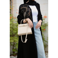 Embroidered rose abaya