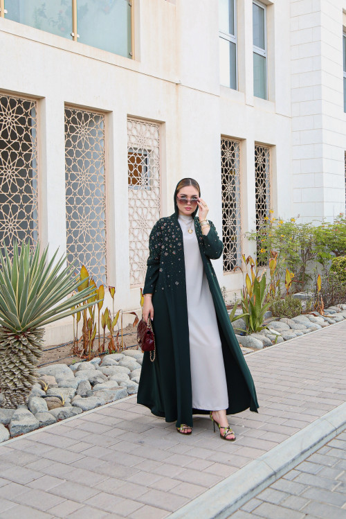 Al Fakhama Abaya - Royal Green