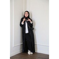 عباية كريب جاكارد منقوشة