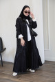 عباية كريب جاكارد منقوشة