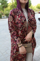 Roses Abaya - Burgundy