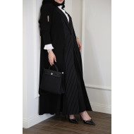 Black striped abaya