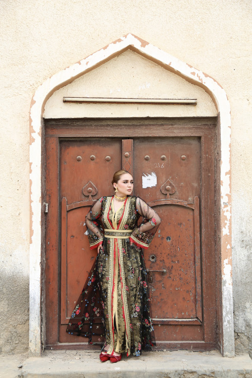قفطان- Black Tulle