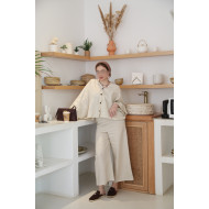 Beige linen kimono set