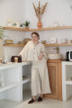 Beige linen kimono set
