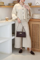 Beige linen kimono set