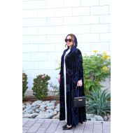 عباية  مخملية- Navy Blue