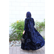 عباية  مخملية- Navy Blue
