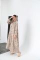 Beige satin silk abaya