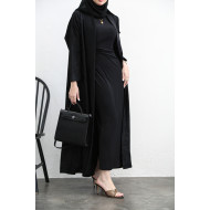 Practical abaya patterned with small flowers