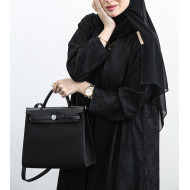 Practical abaya patterned with small flowers