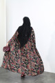Colorful roses abaya - black background