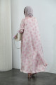 Pink satin silk abaya