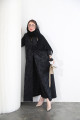 Jacquard abaya in black